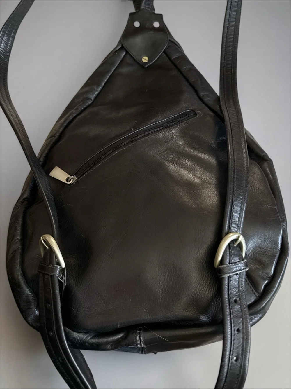 Vintage Wilsons Leather Handcrafted Black Leather Backpack Men’s Plaid Lined